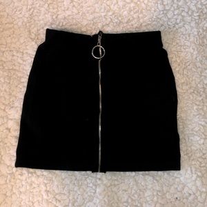 Black Zipper Mini Skirt